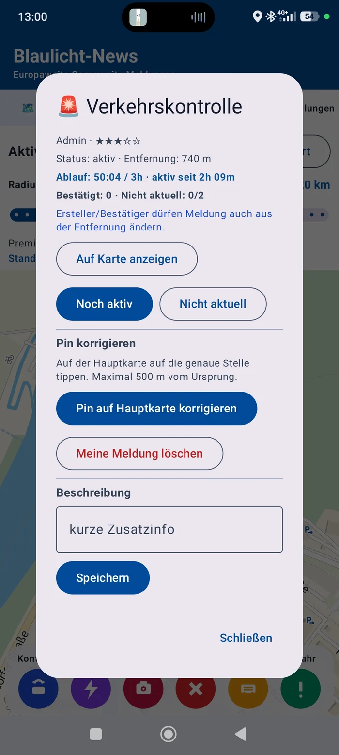Detailansicht einer Verkehrskontrolle