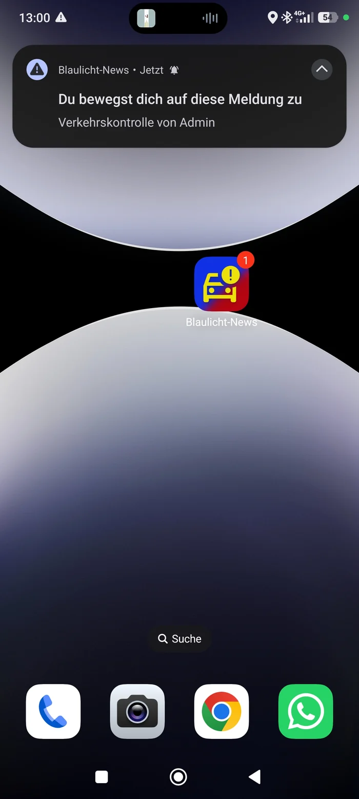 Hintergrundwarnung auf dem Smartphone-Homescreen